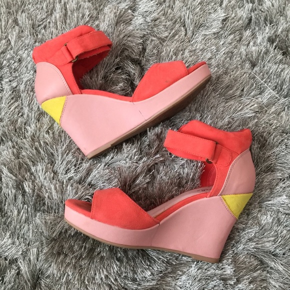 Qupid Shoes Qupid Coral Wedges Poshmark